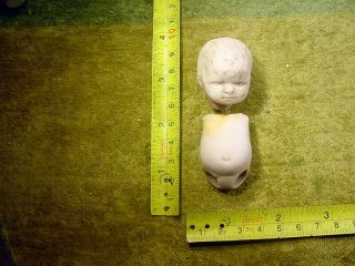 Excavated Vintage Rose Bisque Swivel Doll Head,  Body Hertwig Age 1890 14699