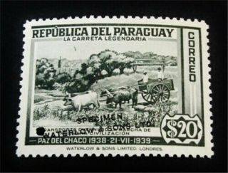 Nystamps Paraguay Stamp Waterlow Color Proof Mognh Only 100 Exist F5y2310