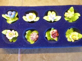 8 Vintage - Royal Adderley - England “floral”place Card Holders Bone China