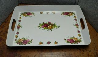 Royal Albert Old Country Roses Large Melamine Serving Tray With Handles