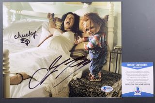 Jennifer Tilly & Ed Gale Dual Signed Bride Of Chucky 8x10 Photo Beckett