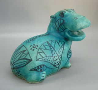 Vtg Bitossi Aldo Londi Raymor Italian Rimini Blue Hippo Ceramic Figurine