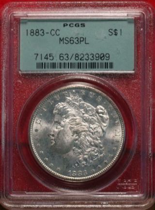1883 - Cc Carson City Silver Morgan Dollar Pcgs Graded Ms63pl