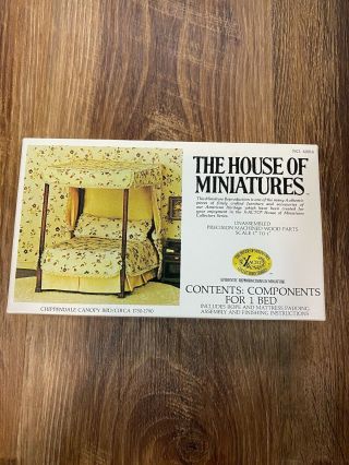 Vintage The House Of Miniatures Chippendale Canopy Bed 40014 Dollhouse Furniture