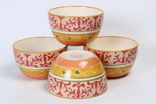 Set Of 4 Home American Simplicity Villa Colorful Stoneware Soup Cereal Bowls