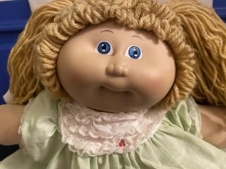 Vintage Coleco 1985 Cabbage Patch Kids Doll Blonde Girl With Blue Eyes