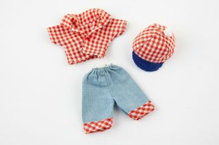 Vintage Vogue Ginny Doll Country Outfit - Plaid Shirt And Jeans With Hat
