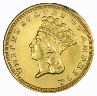 1889 $1 Gold Dollar Type 3 Some Jewelry Solder Residue,  Au