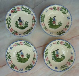 Vintage Blue Ridge China French Peasant Set Of 4 6 " Bowls