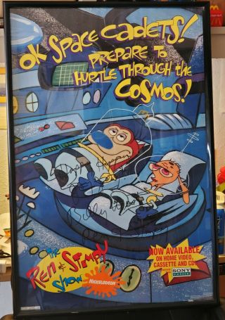 Vintage Ren And Stimpy Show Space Cadets Poster 1993 Signed By Billy West