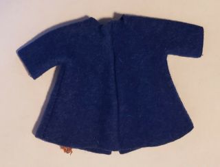 Vintage 1960s Ideal Toy Tammy Doll Family JAPAN Pepper? Blue Wool Coat Outfit 3