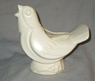 Vintage Mccoy Matte White Singing Bird Planter Vase 7 " Pottery
