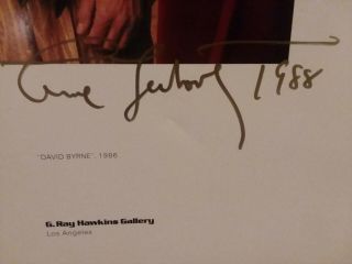 ANNIE LEIBOVITZ signed poster David Byrne/Talking Heads 3
