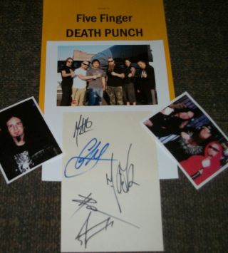 Five Finger Death Punch Autographed Photo & Photo/ - Real Hot Band