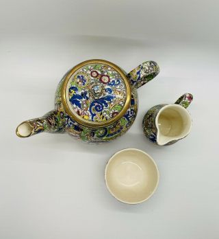 Vintage WADE HEATH Chintz PAISLEY Tea Teapot,  Creamer and Sugar set - England 3
