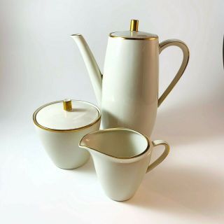 Vintage Seltmann Weiden K Bavaria Coffee Tea Set Creamer Sugar Bowl Ivory Roma