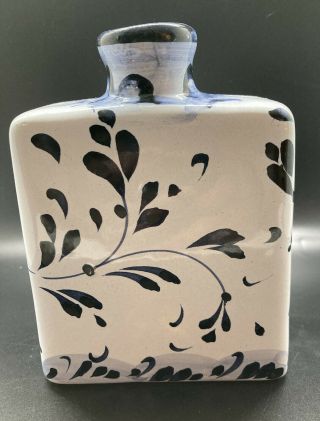 Italian Pitcher And Bottle / Vase Set Hand Painted Bird Design 3