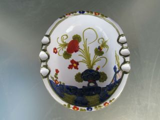 Amm Garfano Faenza Blue Carnation Italy Pottery Dish Ashtray For Up To 6 Cigs