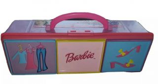 Barbie 2002 Petite 3 Compartment Accessory Case Pink Mule Version