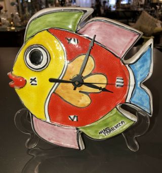 Nino Parrucca Italian Ceramic Fish - Shaped Wall Clock