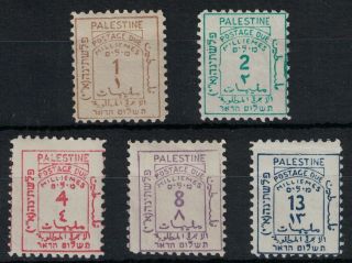 Palestine,  1923 Postage Due Set,  Sgd1 - D5,  Mounted.