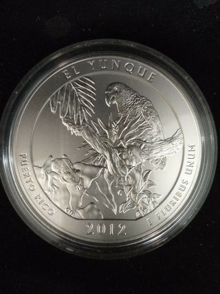 2012 P El Yunque Puerto Rico Atb Collector Version 5 Oz Coin W/ Ogp &