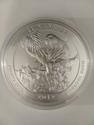 2012 P El Yunque Puerto Rico ATB Collector Version 5 oz Coin w/ OGP & 6