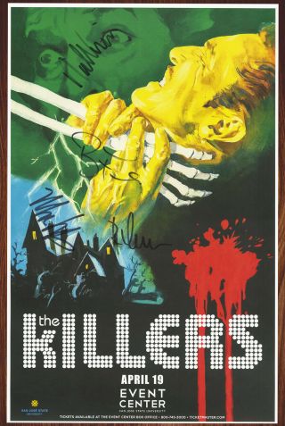The Killers Autographed Concert Poster Mark Stoermer,  Ronnie Vannucci,  Brandon