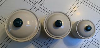 Casuals By China Pearl Apples Ceramic Stonewear Canister Set 3 Great Cond 2