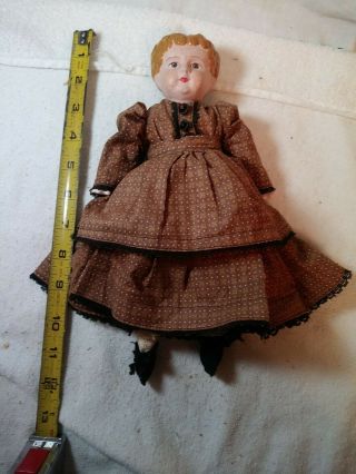 Antique Vintage German Minerva Tin Head Doll 3 leather body 2