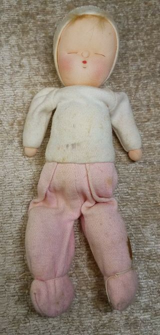 Vintage " Sleepy Baby " Doll By Shackman 1957 - Pink Knit Pants - No Tag Or Box