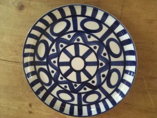 For Drl Set Of 3 Dansk International Designs Round Dinner Plates Blue Geometrics