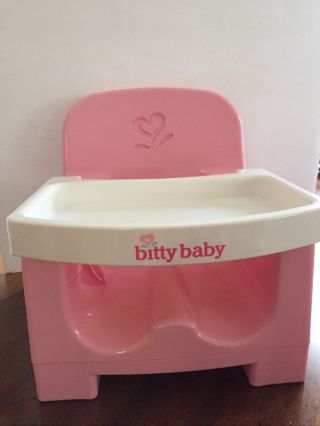 American Girl Bitty Baby Doll High Feeding Chair Booster Seat Pink Retired