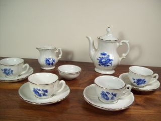 Vintage German Kahla Porcelain Childs 12 Piece Tea Set