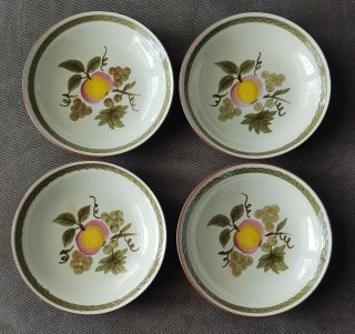 Set Of 4 Stangl Pottery Apple Delight 7 - 1/2 " Bowls Handpainted