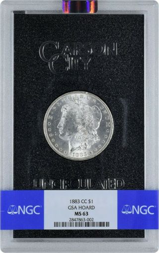 1883 - Cc Morgan Silver Dollar In Gsa Hoard Certified Ngc Ms63