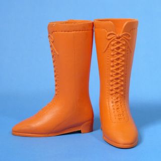Vintage Crissy Doll Orange Tall Lace Up Boots Brandi Terry Tressy Ideal 1970s