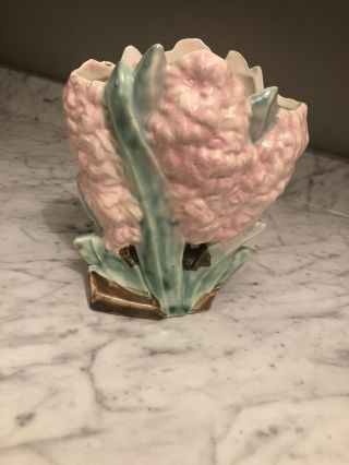 Vintage Mccoy Pink 8 " Hyacinth Flower Planter Vase Art Pottery Rare