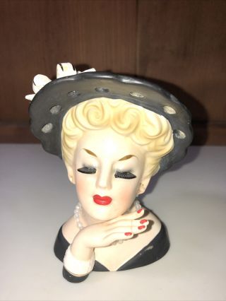Lady Head Vase Planter,  Inarco E - 19 1961 Vintage Collectible