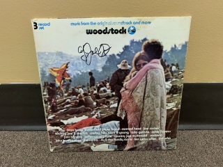 Country Joe Mcdonald Signed Woodstock 3 - Lp Record Album Set Vg W/