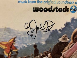 COUNTRY JOE MCDONALD SIGNED WOODSTOCK 3 - LP RECORD ALBUM SET VG w/ 2