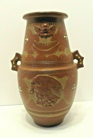 Vintage Recuerdo De Cuernavaca Vase 12 1/2 " Tall Mexican Pottery Beauty
