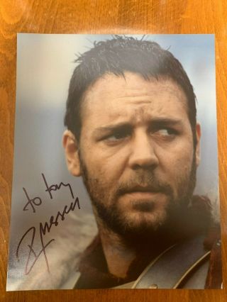 Russell Crowe Autographed Gladiator 8 X 10 Color Photo