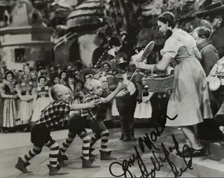Jerry Maren Actor Wizard Of Oz Lollipop Kid Hand Signed Autograph 9x11 Photo