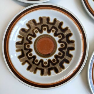 Haniwa Stoneware Aztec Salad Plates Set Of 4 Vintage 1970s Plates 2