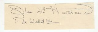 Olivia De Havilland Cut Signature Autograph Gone With The Wind Robin Hood