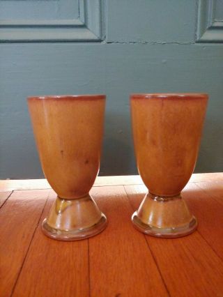 Vintage Taize French Studio Art Pottery Stoneware Goblets Chalices