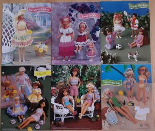 6 Crochet Patterns: Springtime Dresses,  Rompers,  Swimsuits For Barbie,  Skipper,