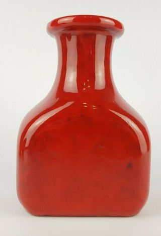 Vintage 60s/70s Minerva Ceramica Red Vase 1088 Italian Pottery Italy Alla Moda