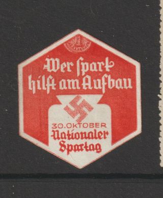 German Poster Stamp Political Nazi Era